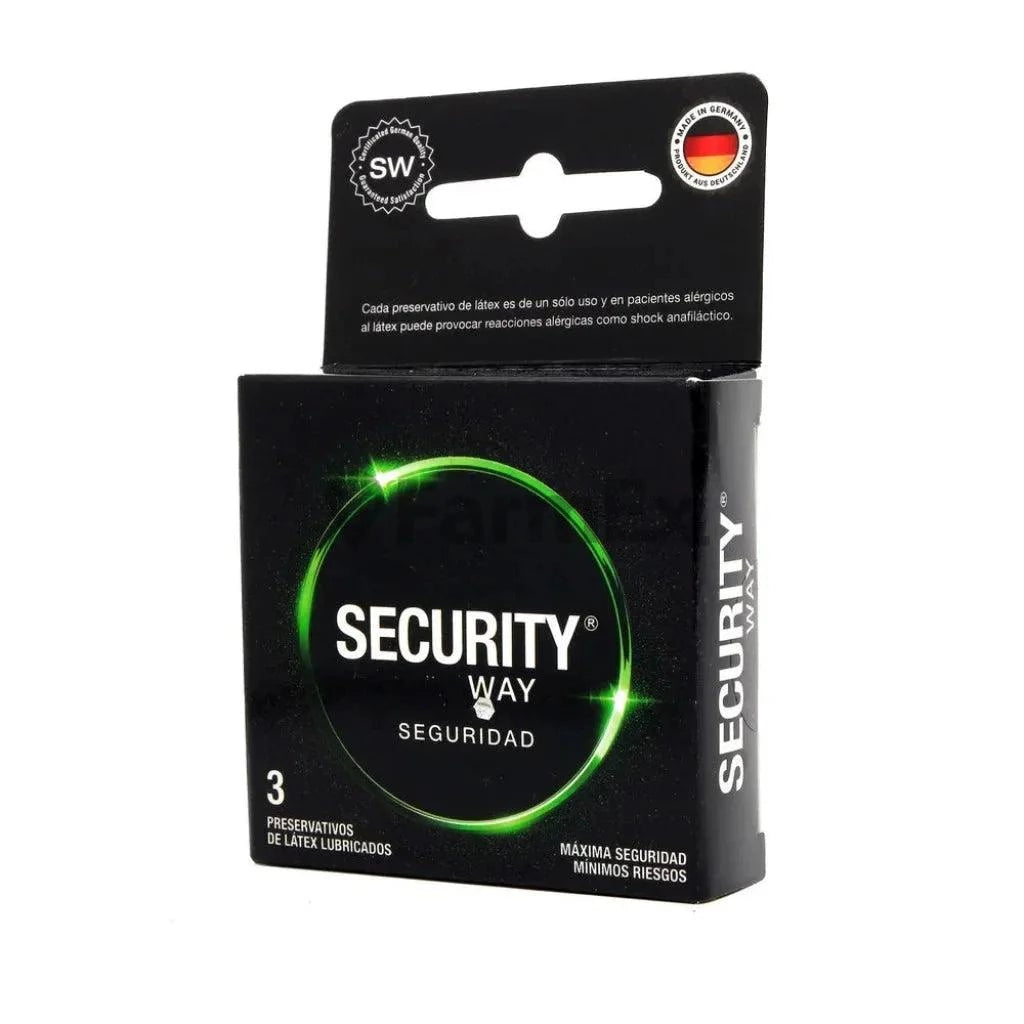 Preservativos Security Way "Seguridad" x 3 unidades Munnich Pharma